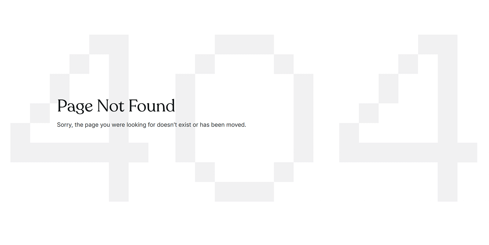 Basic 404 error page showing Page Not Found message.
