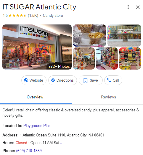 A Google Business Profile with essential information.