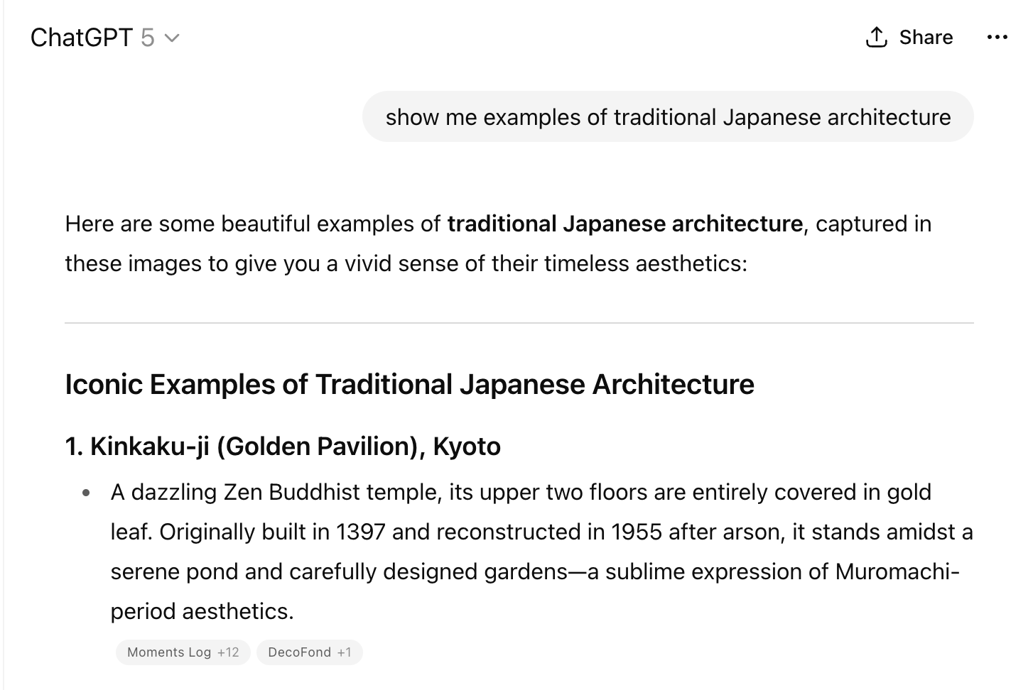 No images appear when asking to be shown examples.