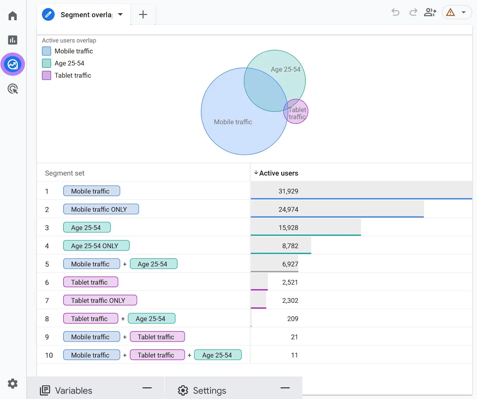 The “Audience” feature in Google Analytics
