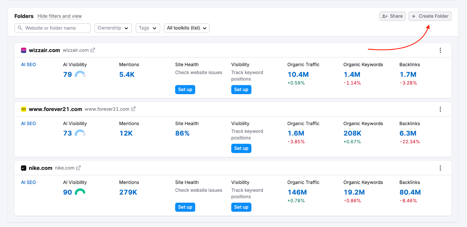 How to Set up Website Monitoring Tools in Multiple Folders image 1