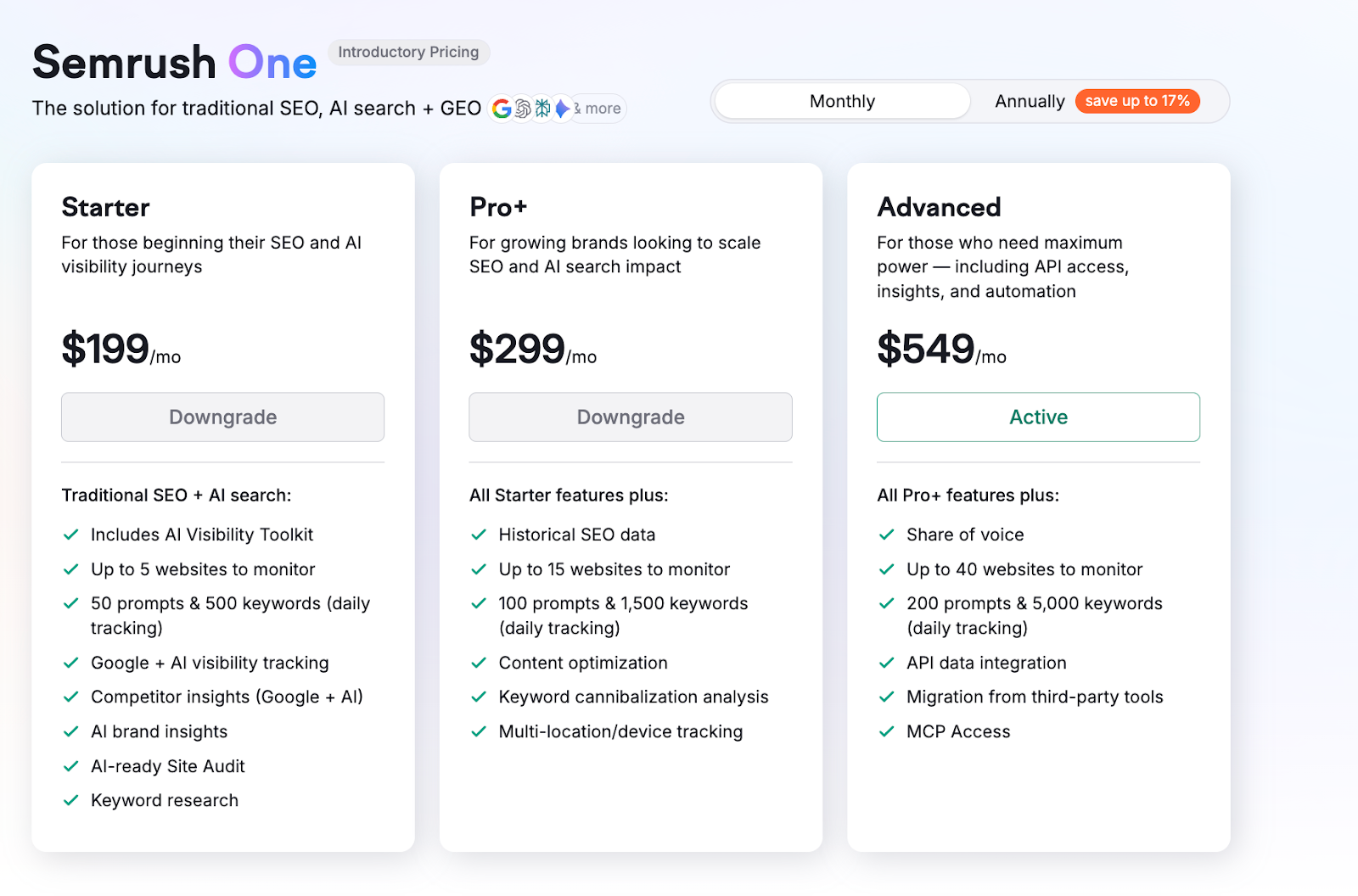 Semrush Plans Comparison: Semrush One vs SEO Toolkit image 1